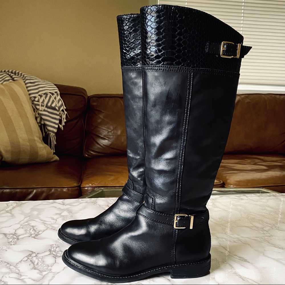 Gianni Bini Torrin Leather Tall Boots Alligator